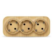 Розетка 3-м ОП 16А IP20 с заземл. сосна IONICH 1440