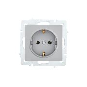 Розетка 1-м СП Vesna с заземл. ПБТ механизм платина LEZARD 742-3588-122B